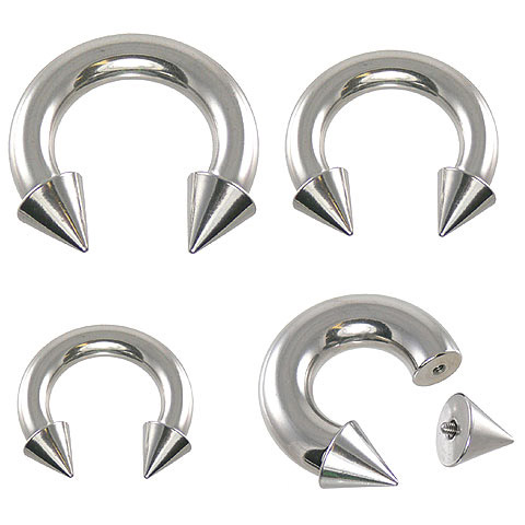 Internally Threaded Spike Horseshoe 6g