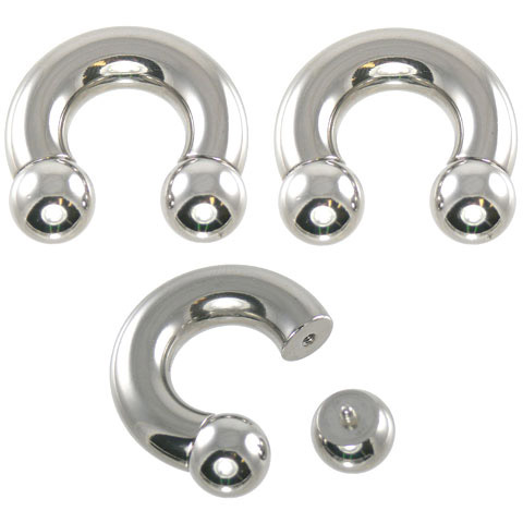 Internally Threaded Ball Horseshoe 0g 00g