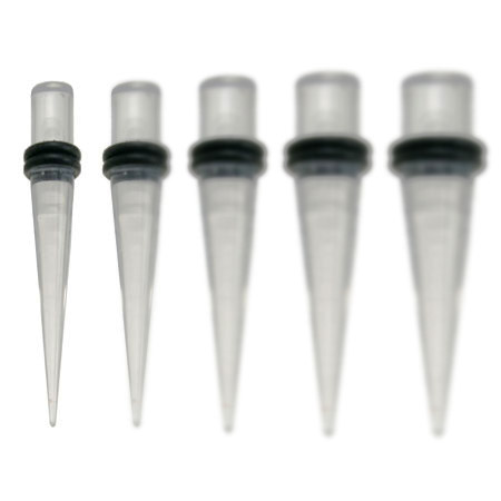 Clear Acrylic Tapers 8g to 00g