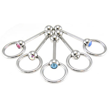 CZ Gem Slave Tongue Ring