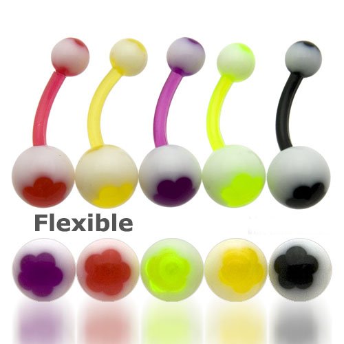 Flexible Flower Dot Belly Ring