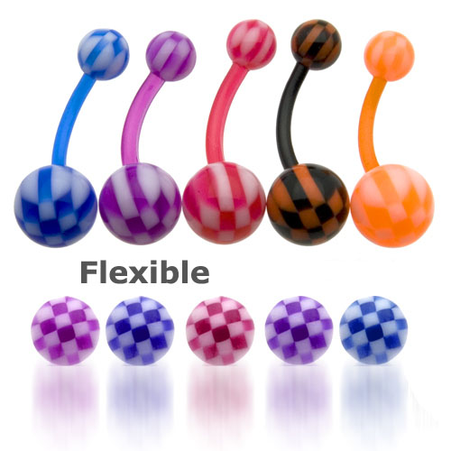 Flexible Checker Belly Ring