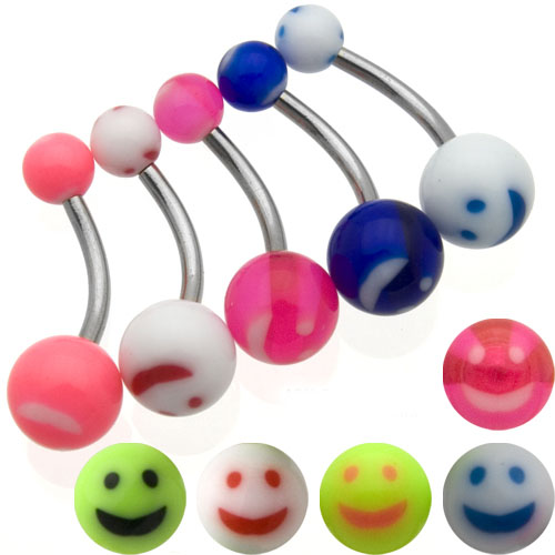 Smiley Face Belly Rings