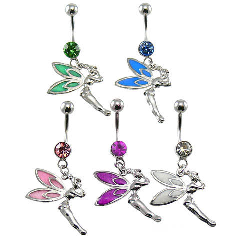 Epoxy CZ Fairy Dangle Belly Ring