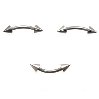 Steel Spike Eyebrow Rings