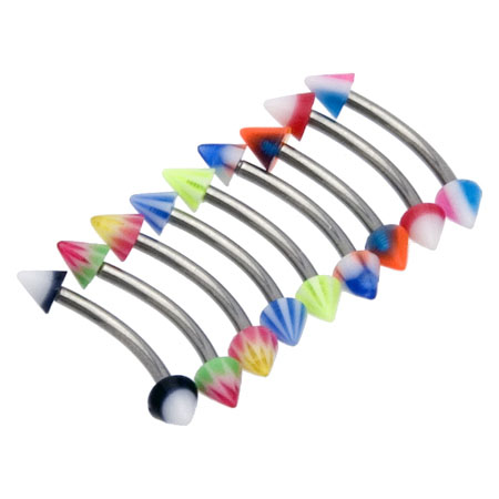 Top Mix Novelty Spike Eyebrow Rings