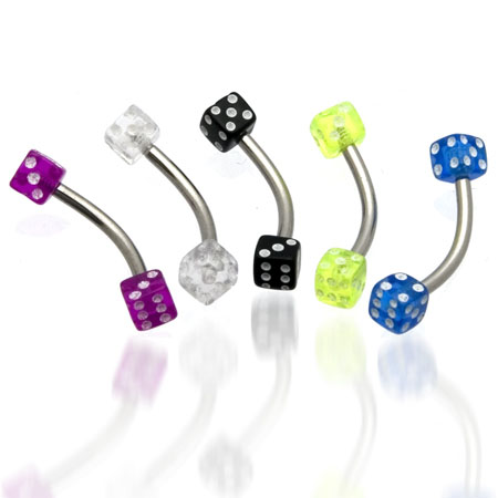 UV Dice Eyebrow Ring