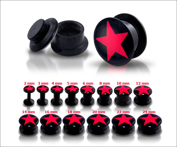 UV acrylic screw on flesh tunnel body piercing jewelry