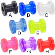 UV acrylic screw on flesh tunnel body piercing jewelry