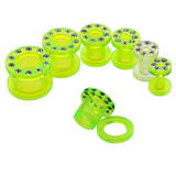 UV acrylic cz stone screw on flesh tunnel, fashion ear plugs