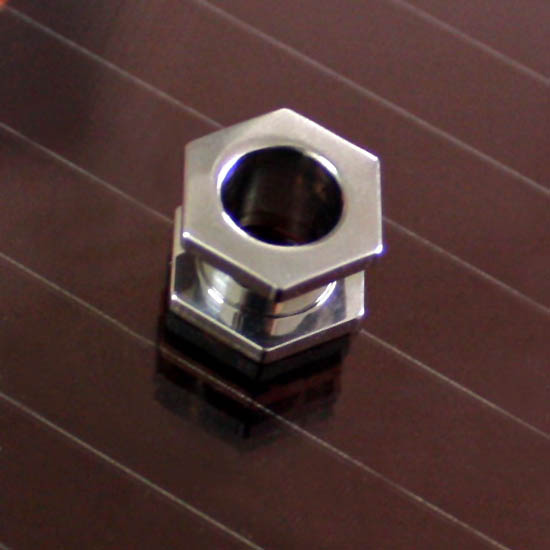 Hexagon 316l stainless steel screw on flesh tunnel