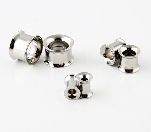 Internally thread 316l stainless steel screw on flesh tunnel,ear plugs,ear taper body piercing jewel