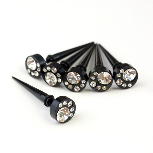 cz stone  316l stainless steel ear tapaer,ear expander body piercing jewelry,talons,tapers,tusks,pin