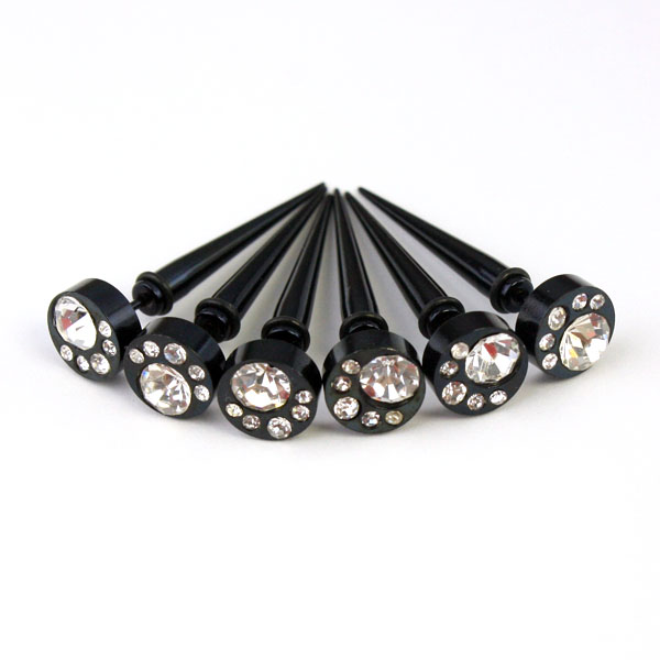 cz stone  316l stainless steel ear tapaer,ear expander body piercing jewelry,talons,tapers,tusks,pin
