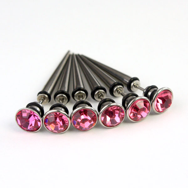 cz stone  316l stainless steel ear tapaer,ear expander body piercing jewelry,talons,tapers,tusks,pin