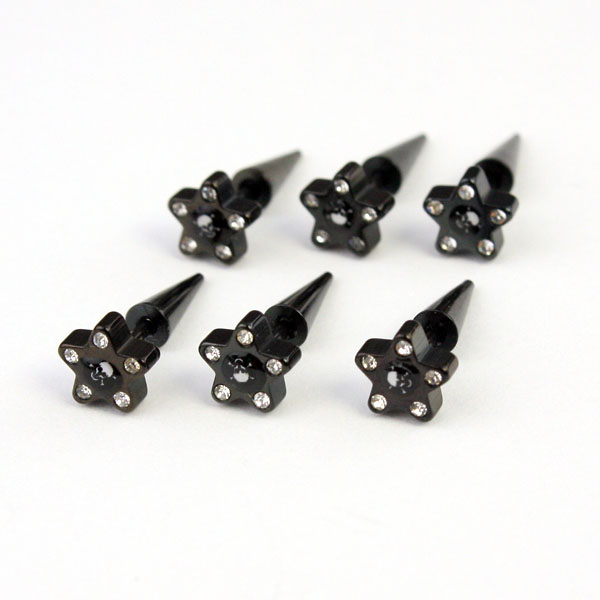 cz stone  316l stainless steel ear tapaer,ear expander body piercing jewelry,talons,tapers,tusks,pin