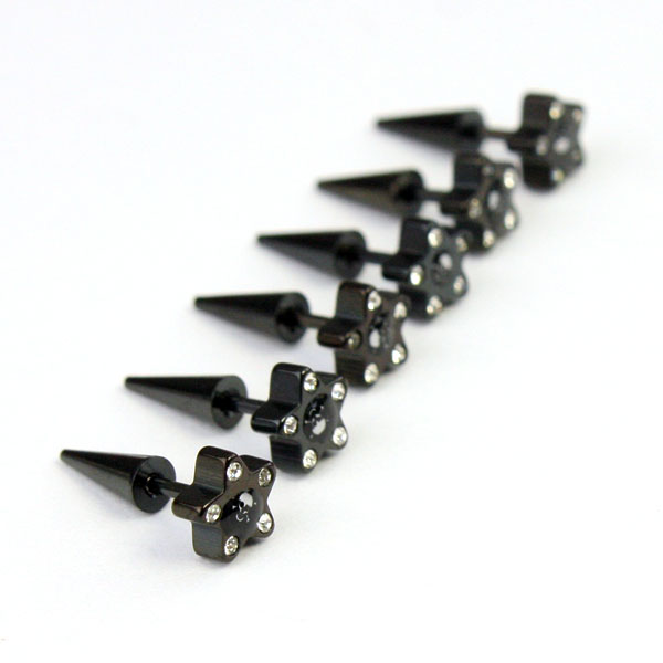 cz stone  316l stainless steel ear tapaer,ear expander body piercing jewelry,talons,tapers,tusks,pin