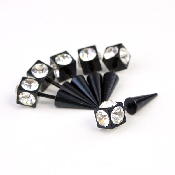 cz stone  316l stainless steel ear tapaer,ear expander body piercing jewelry,talons,tapers,tusks,pin
