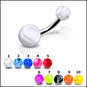 316l stainless steel belly rings with UV balls, belly bars,navel ring,belly button rings,body pierci