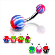 316l stainless steel belly rings with UV balls, belly bars,navel ring,belly button rings,body pierci