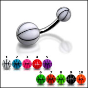 316l stainless steel belly rings with fancy collection UV balls, belly bars,navel ring,belly button 