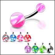 316l stainless steel belly rings with fancy collection UV balls, belly bars,navel ring,belly button 