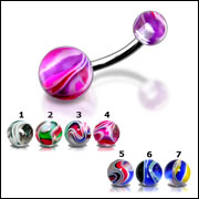 316l stainless steel belly rings with fancy collection UV balls, belly bars,navel ring,belly button 