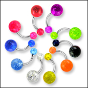 316l stainless steel belly rings with fancy collection UV balls, belly bars,navel ring,belly button 