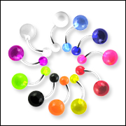 316l stainless steel belly rings with fancy collection UV balls, belly bars,navel ring,belly button 