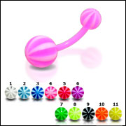 316l stainless steel belly rings with fancy collection UV balls, belly bars,navel ring,belly button 