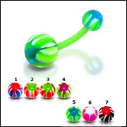 316l stainless steel belly rings with fancy collection UV balls, belly bars,navel ring,belly button 