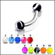 316l stainless steel eyebrow bananna with uv balls,curved barbell,eyebrow rings,barbells