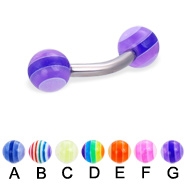 316l stainless steel eyebrow bananna with uv balls,curved barbell,eyebrow rings,barbells
