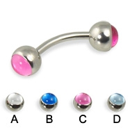 316l stainless steel eyebrow bananna with cz stone jewelry ball,curved barbell,eyebrow rings,barbell