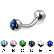 316l stainless steel eyebrow bananna with cz stone jewelry ball,curved barbell,eyebrow rings,barbell