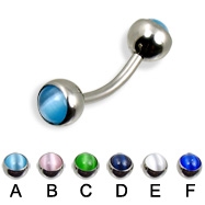 316l stainless steel eyebrow bananna with cz stone jewelry ball,curved barbell,eyebrow rings,barbell