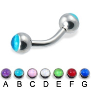 316l stainless steel eyebrow bananna with cz stone jewelry ball,curved barbell,eyebrow rings,barbell