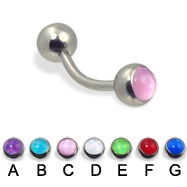 316l stainless steel eyebrow bananna with cz stone jewelry ball,curved barbell,eyebrow rings,barbell