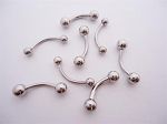 316l stainless steel eyebrow bananna with balls,curved barbell,eyebrow rings,barbells
