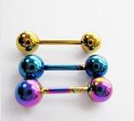 Anodized 316l stainless steel Tongue Barbells, straight barbell, tongue rings,body piercing jewelry