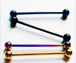 Anodized 316l stainless steel Tongue Barbells, straight barbell, tongue rings,body piercing jewelry