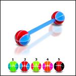 UV acrylic Tongue Barbells with collection uv balls, straight barbell, tongue rings,body piercing je