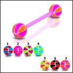 UV acrylic Tongue Barbells with collection uv balls, straight barbell, tongue rings,body piercing je