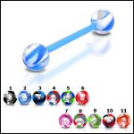 UV acrylic Tongue Barbells with collection uv balls, straight barbell, tongue rings,body piercing je