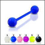 UV acrylic Tongue Barbells with collection uv balls, straight barbell, tongue rings,body piercing je