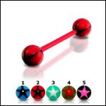 UV acrylic Tongue Barbells with collection uv balls, straight barbell, tongue rings,body piercing je