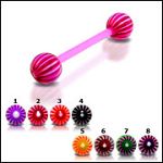 UV acrylic Tongue Barbells with collection uv balls, straight barbell, tongue rings,body piercing je