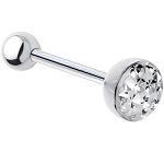 316l stainless steel Tongue Barbells with paved cz stones, straight barbell, tongue rings,body pierc