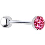 316l stainless steel Tongue Barbells with paved cz stones, straight barbell, tongue rings,body pierc