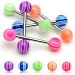 316l stainless steel Tongue Barbells with collection uv balls, straight barbell, tongue rings,body p